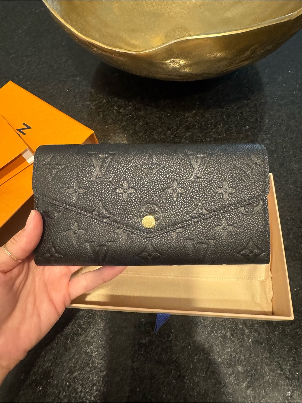 Louis Vuitton Monogram Sara Wallet in Black